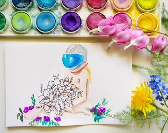 Painting With Watercolors and Salt - Easy Peasy and Fun