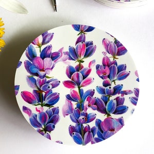 Lavender Stickers, Lavender decor, Laptop Stickers, Die Cut Stickers, Watercolor stickers, Original Art Stickers, Purple lavender