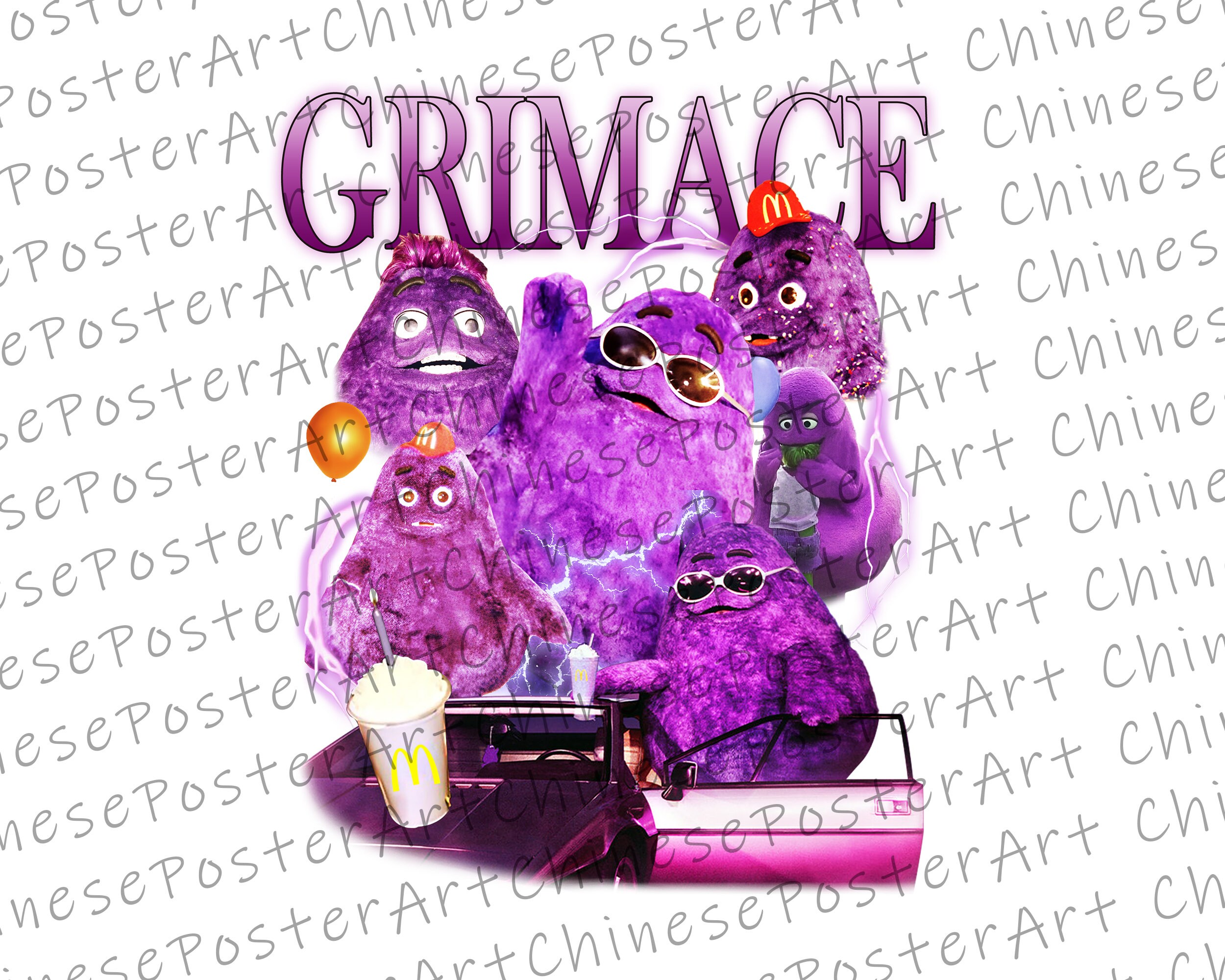 Grimace Birthday Purple Milkshake Cup Cosplay Costume Prop Kids/Adults  Halloween