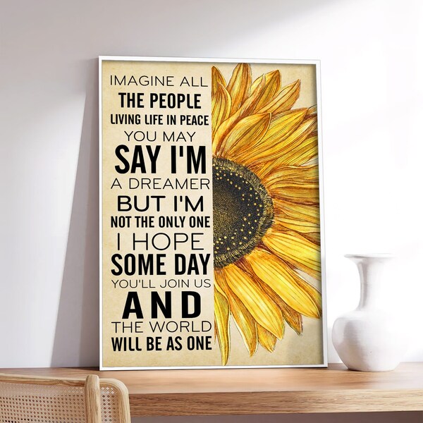 Imagine Lyrics - Etsy