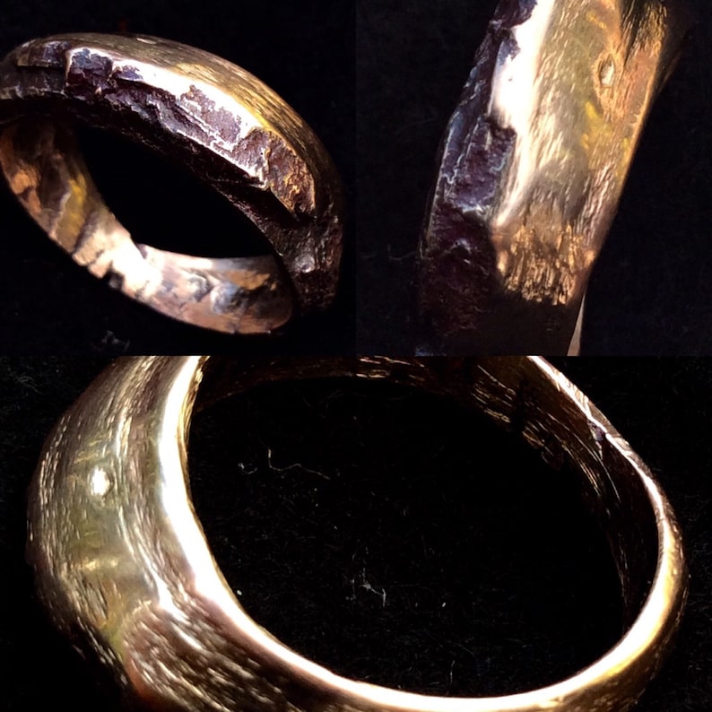 a mixed metal /'bark/' ring. Wood Beneath The Bark
