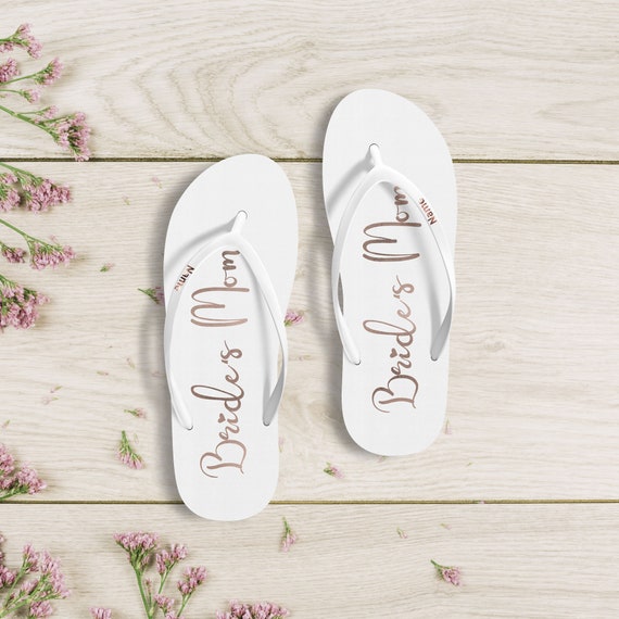 rose gold wedding flip flops