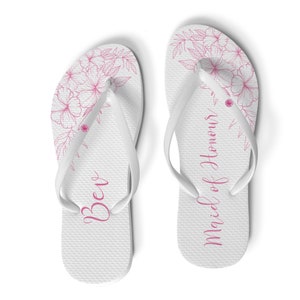 Personalised Gemstone Flip Flops| Wedding Flip Flops | Bride| Bridesmaid| Maid of Honour| Hen Do| Bridal Shower| Birthday |Name Flip Flops