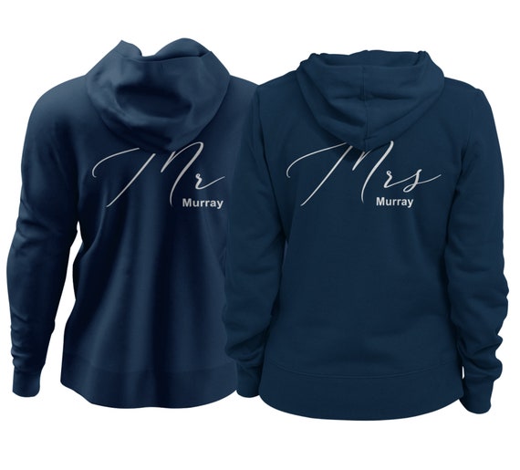 mr and mrs personalised hoodies