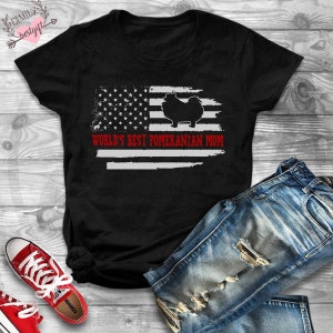 Pommeren cadeau, Pommeren shirt, &#39;s werelds beste Pommeren moeder shirt, grappig shirt voor moeder, shirt voor vrouw, Pommeren minnaar cadeau voor vrouwen