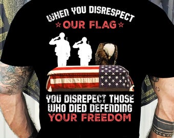 Patriotic Veteran Shirt - Honor Our Flag Memorial Tee - Military Freedom Defender T-Shirt for Proud Americans, Veteran Shirt, Military Tee