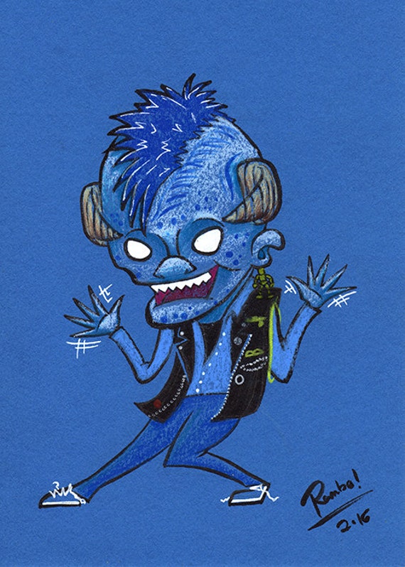 Kleine Monster Maurice Original Kunst 5 X 7 Etsy