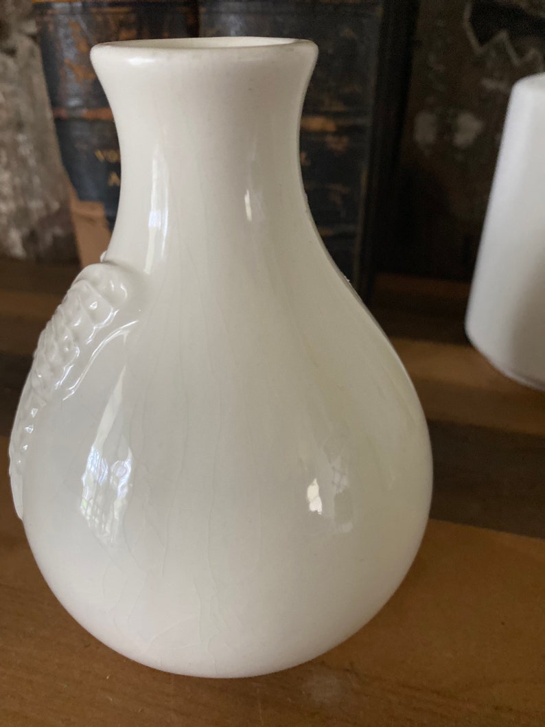 Vintage ceramic butterfly bed vase vintage pottery pottery vase white