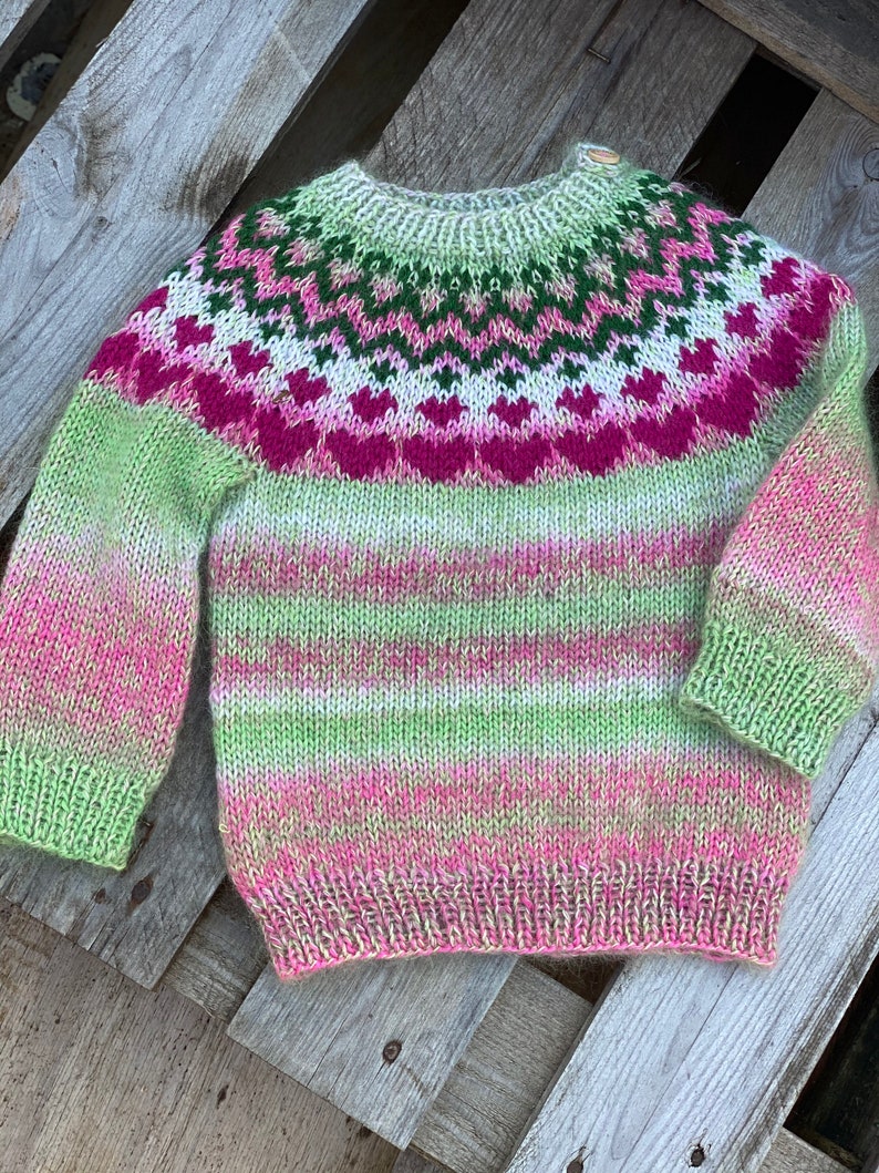 Iceland sweater Baby Hand knitted jumper for Toddlers Fair isle jumper