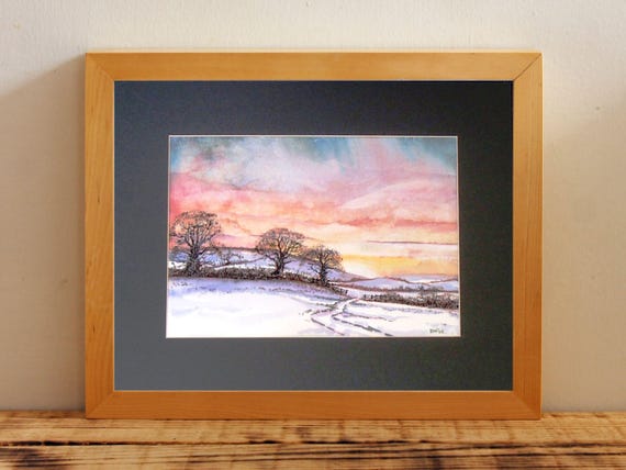 バリー・バクスターによる雪景色の水彩画、13x9 - Etsy 日本