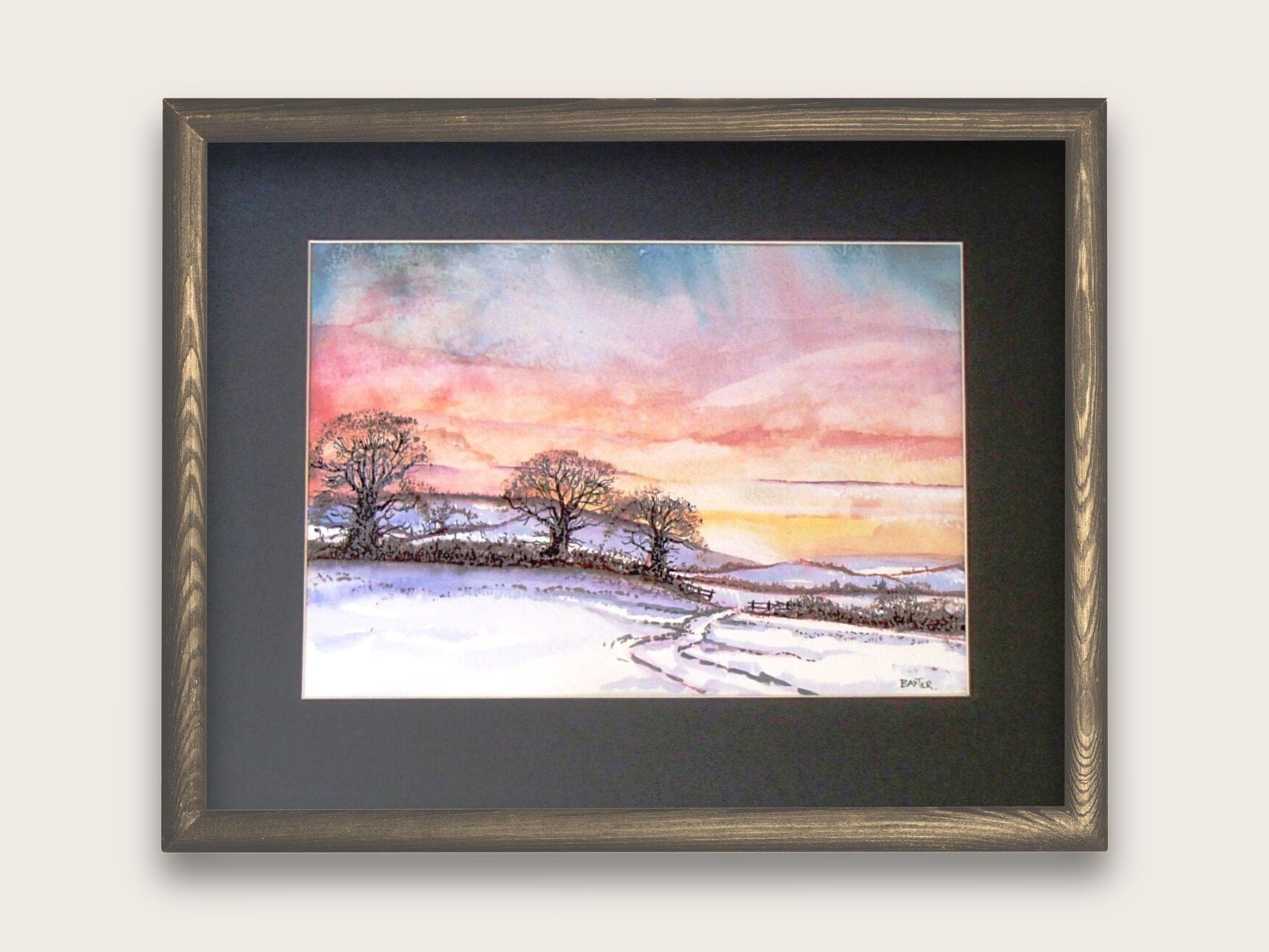 バリー・バクスターによる雪景色の水彩画、13x9 - Etsy 日本