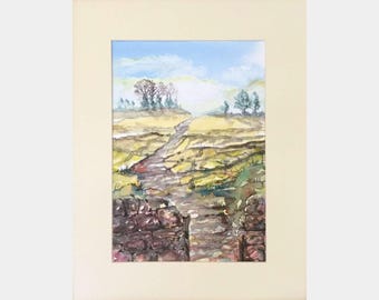 Attractive WaterColour Painting of a Walk into the Countryside in a definite style by Barry Baxter, 13x9