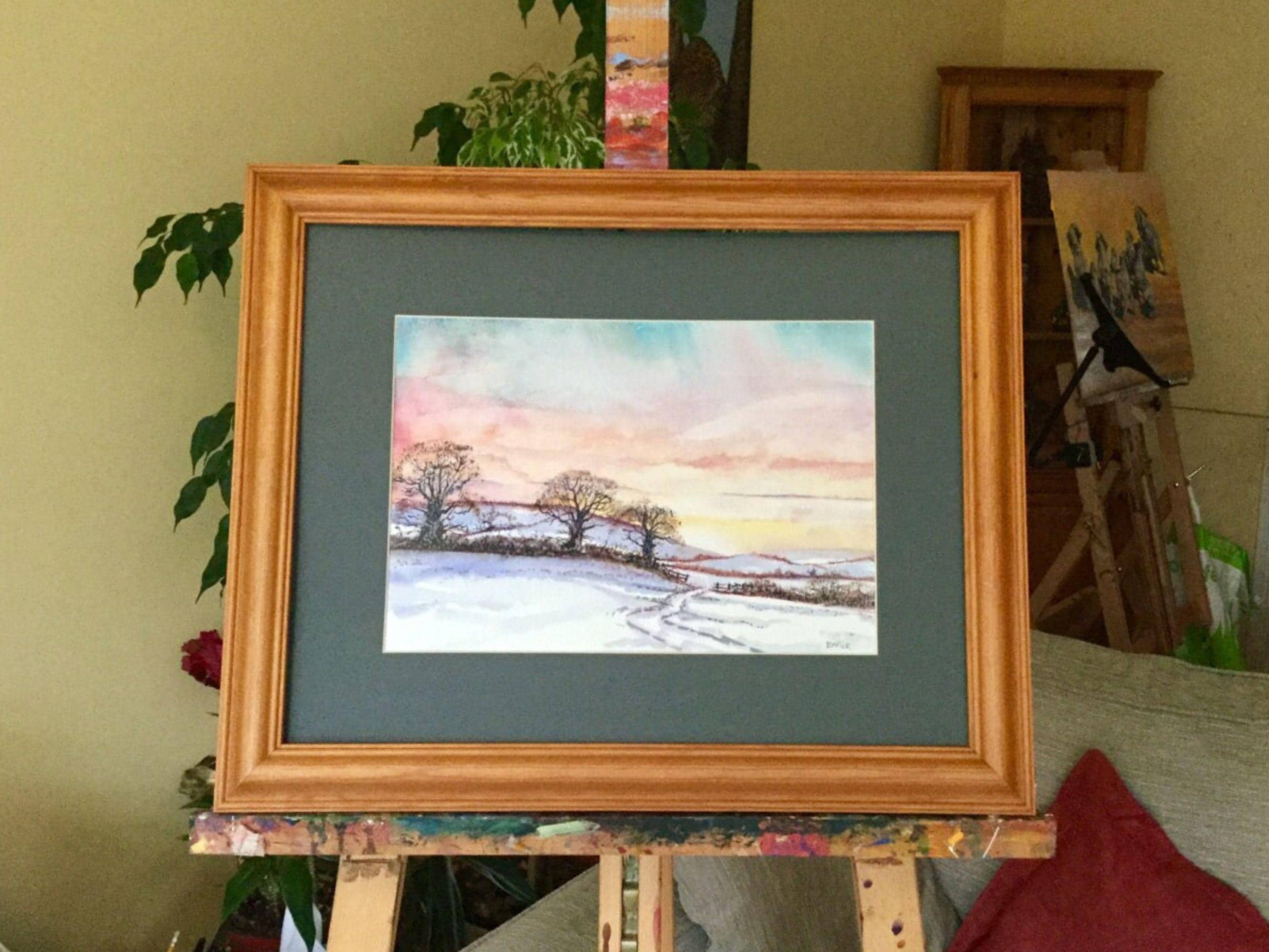バリー・バクスターによる雪景色の水彩画、13x9 - Etsy 日本