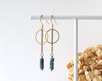 Pendientes con cadena, Pendientes con piedra natural, Pendientes Yoga, Pendientes Boho