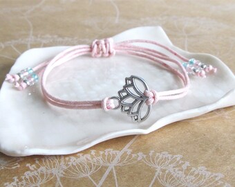 Lotus bracelet, Yoga bracelet, Flower bracelet