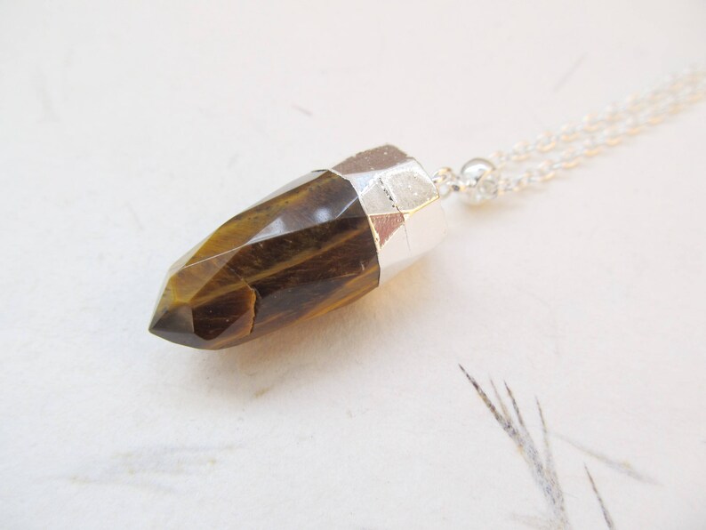 Tiger eye necklace Yoga necklace Healing stone necklace Gemstone necklace