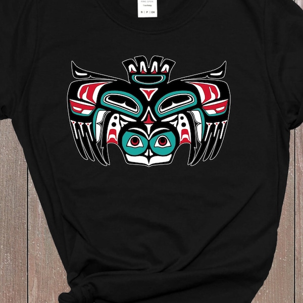 Alaska Native American Art Style Indian Pride Tlingit Owl Shirt First Nations Tribal Indigenous Haida Tsimshian Formline Unisex T-Shirt