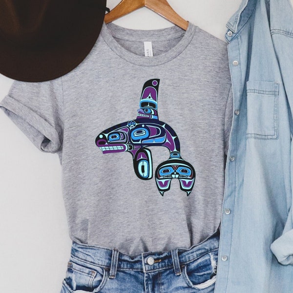 Haida Whale, Alaska Gifts, Tlingit Art, Orca T Shirt, Killer Whale T-Shirt, Native American Shirt, Indigenous Shirt, Spirit Animal Shirt 11