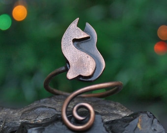 Gift For Mom - Foxy Ring - Gift For Sister Ring - Fox Ring - Cute Fox Ring - Kitsune Ring - Copper Animal Ring - Fox Lover Ring - Mother Day