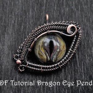 Tutorial of Dragon Eye Pendant - DIY Copper Dragon Eye - Wire  Wrapping Project - Copper Jewelry Without Soldering - Wire Weaving Tutorial