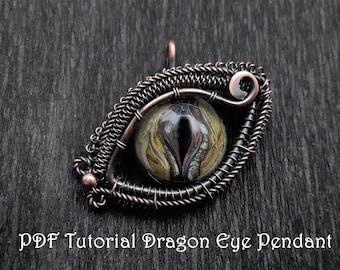 Tutorial of Dragon Eye Pendant - DIY Copper Dragon Eye - Wire  Wrapping Project - Copper Jewelry Without Soldering - Wire Weaving Tutorial