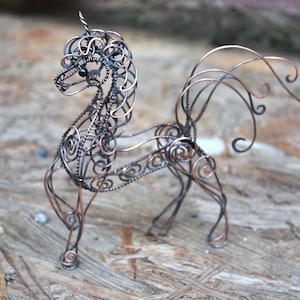 Einhorn Skulptur - Mini echtes drahtgewickeltes Einhorn Metall Einhorn