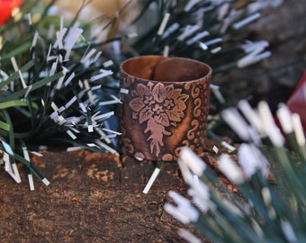 Magic Copper Ring With The Mandragora - Gift For Wiccan - Mandrake Ring - Botany Ring - Pagan Rign - Witch Ring - Lady's Ring - Lover Ring
