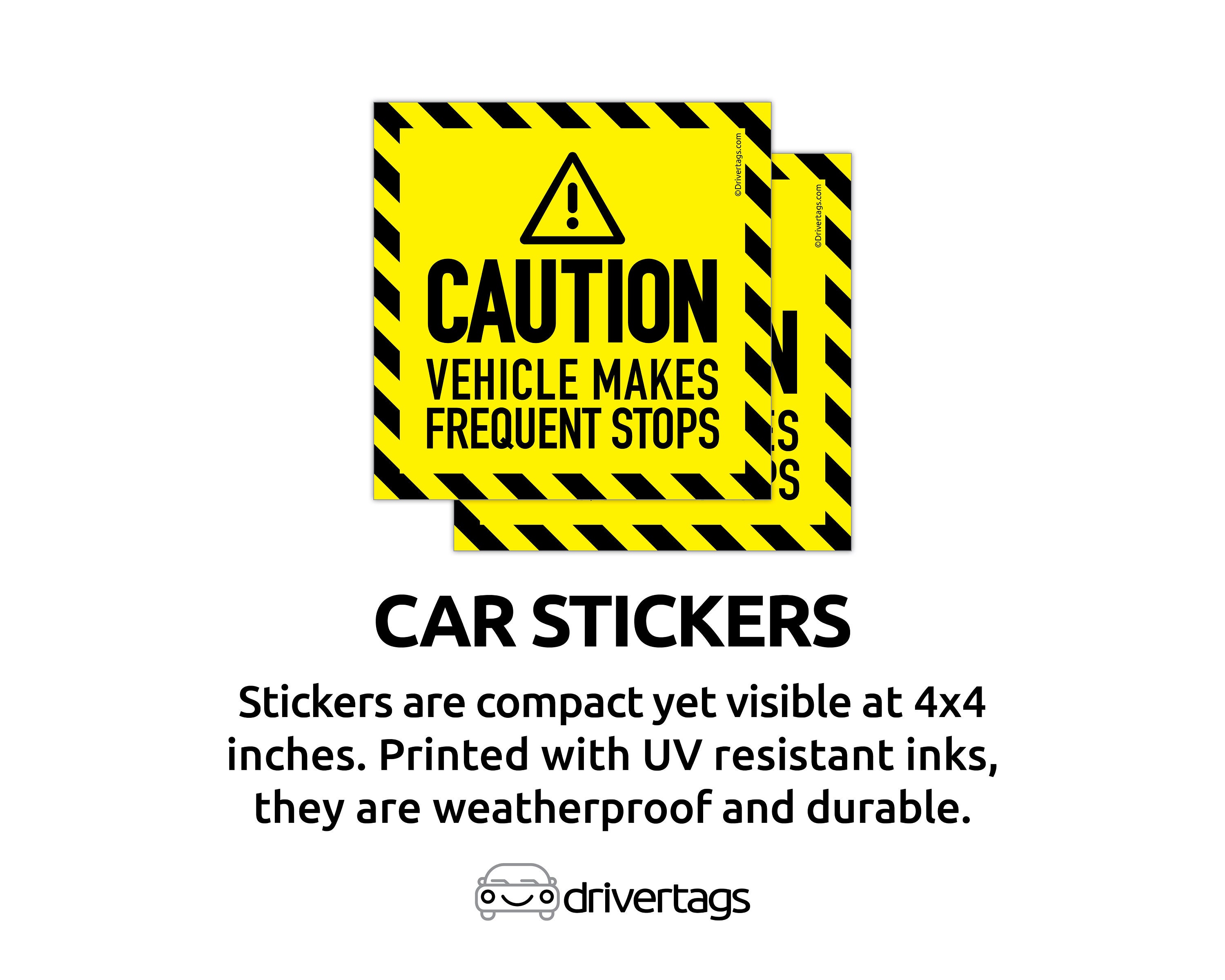 Construction Car Magnets Caution Frequent Stops Driver Signs Courier Rideshare Delivery Stickers BUNDLE DISCOUNTS Mirror Hanger