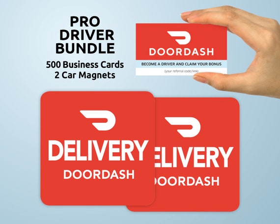 Doordash Pro Driver Bundle Business Cards Car Magnets Etsy