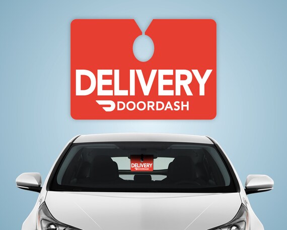 Ridesharetags Doordash Car Mirror Hanger Doordash Accessories Delivery Sign Car Accessory Deliveries Sign Delivery Driver Car Sign