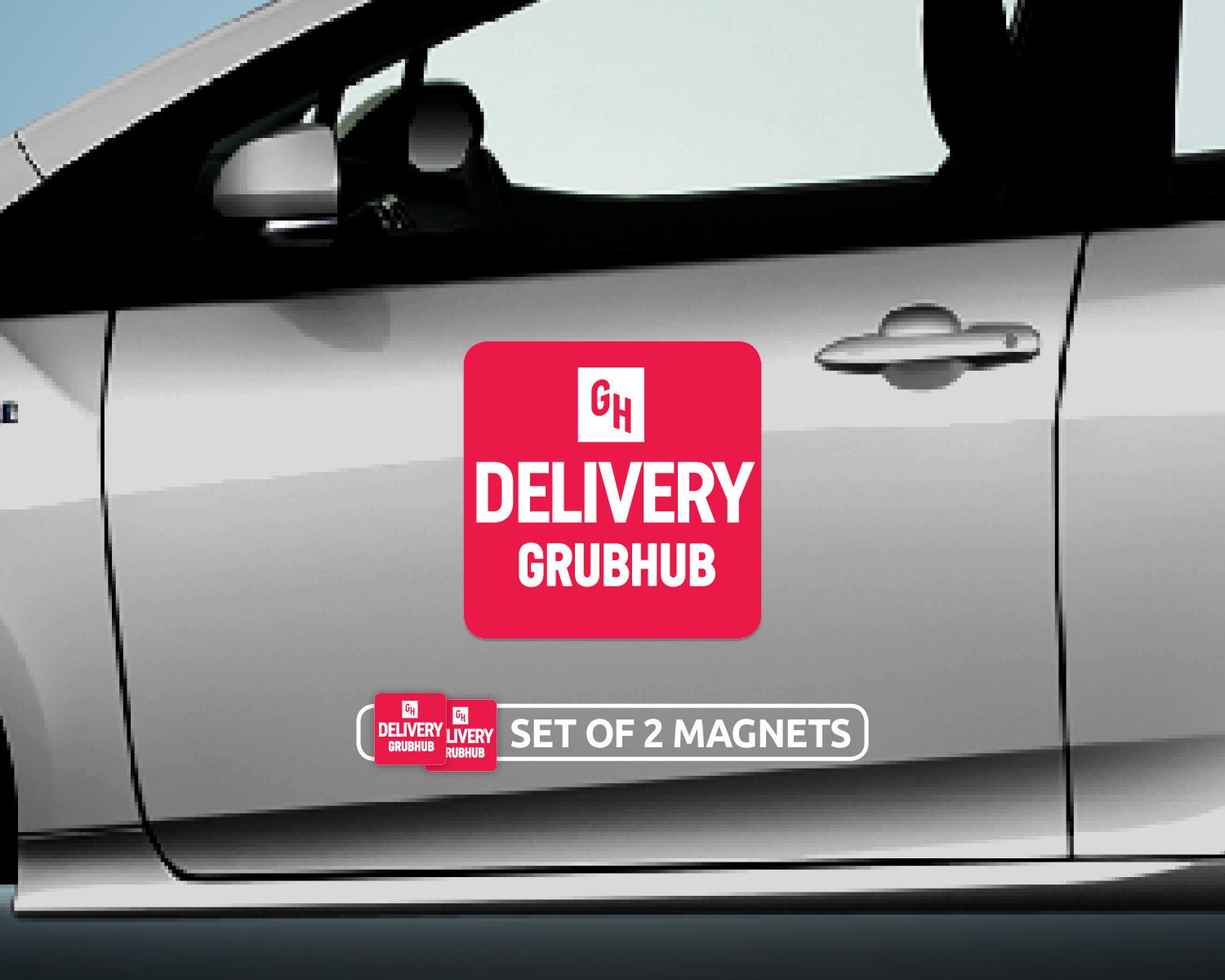 Grubhub Car Signs Set of 2 Grubhub Decal Grubhub Etsy