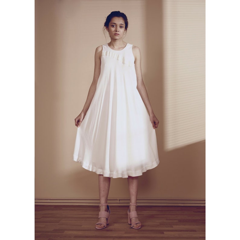 White Summer Dress Beach Wedding Dress Casual Wedding Dress Etsy