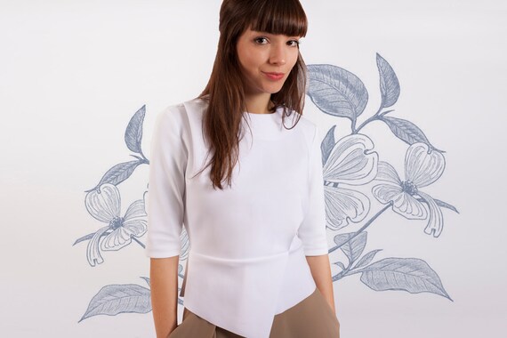 plus size white peplum