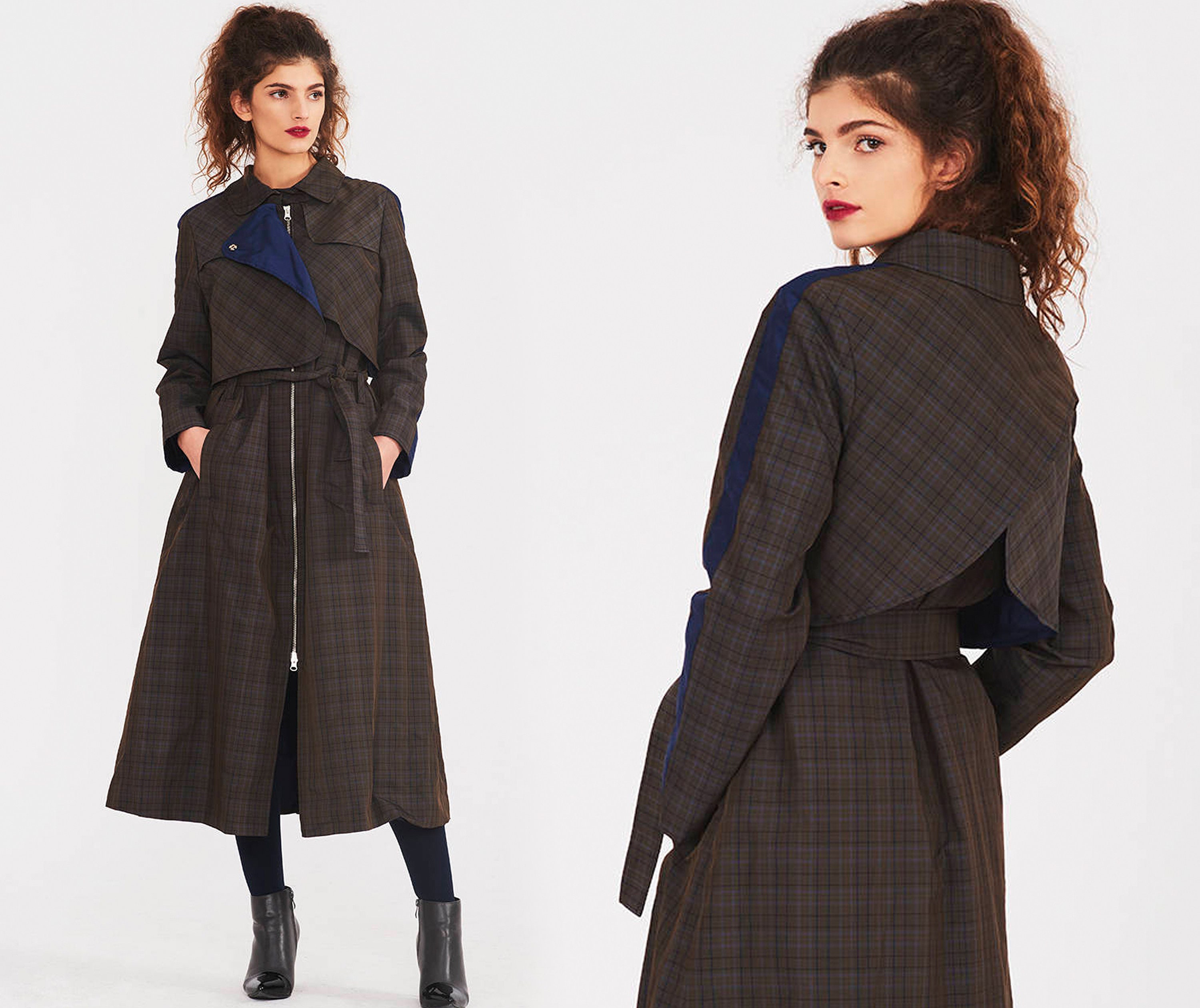 plaid duster coat
