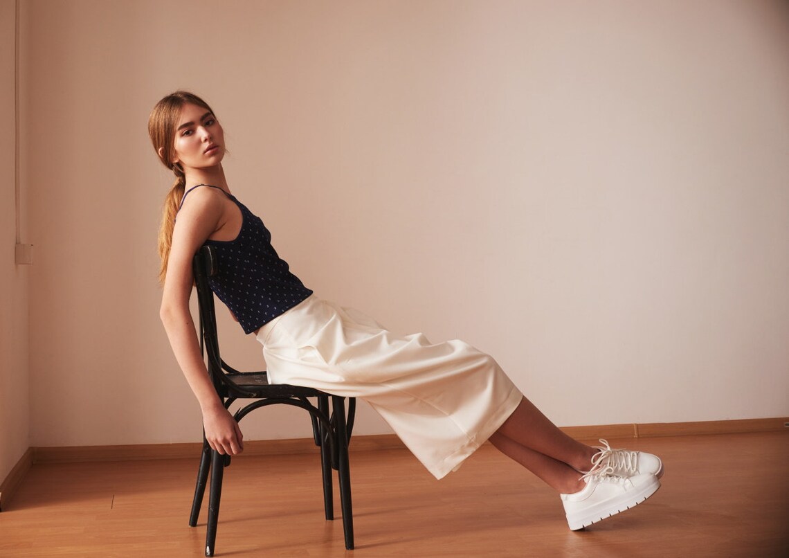 White Women Palazzo Pants All Sizes Available Plus Size - Etsy