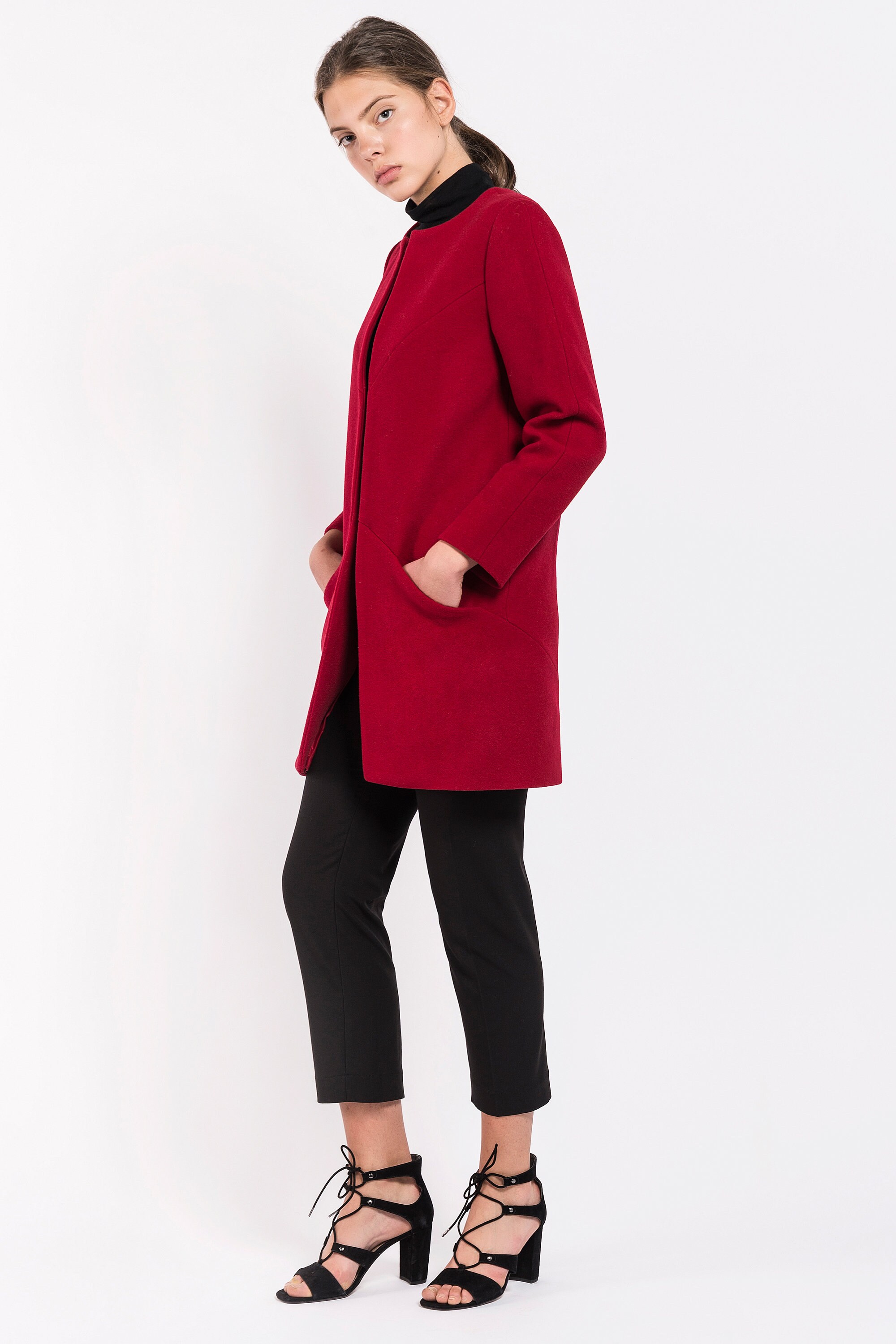 Red Coat Plus Size Coat Wool Coat Winter Coat Women Coat Etsy