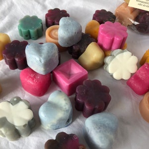 Colorful mix of small guest soaps