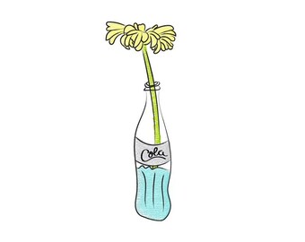 Flower in a Bottle - Digital Drawing (Color)