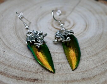 Dragon Scale Earrings - Fiery Red Shift