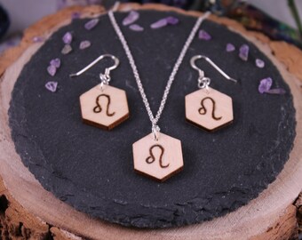 Leo Earring and Necklace Zodiac Set