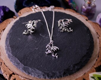 Dragon Earring and Necklace Set