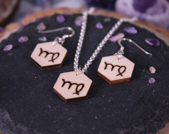 Virgo Earring and Necklace Zodiac Set