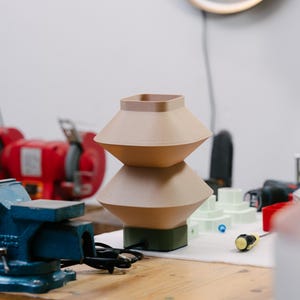 Handmade Table Lamp Oak Wood, Japandi Bedside Light, Eco Biopolymer, Sustainable, Warm Light, Made to Order, Minimalist Design image 11