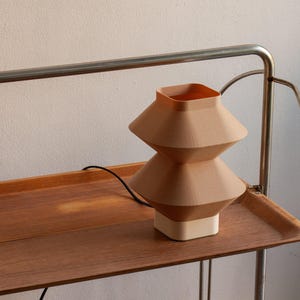 Handmade Table Lamp Oak Wood, Japandi Bedside Light, Eco Biopolymer, Sustainable, Warm Light, Made to Order, Minimalist Design image 6
