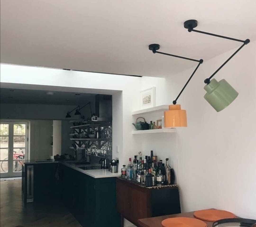 Luz de techo negro con brazos ajustables Modern Metal | Etsy