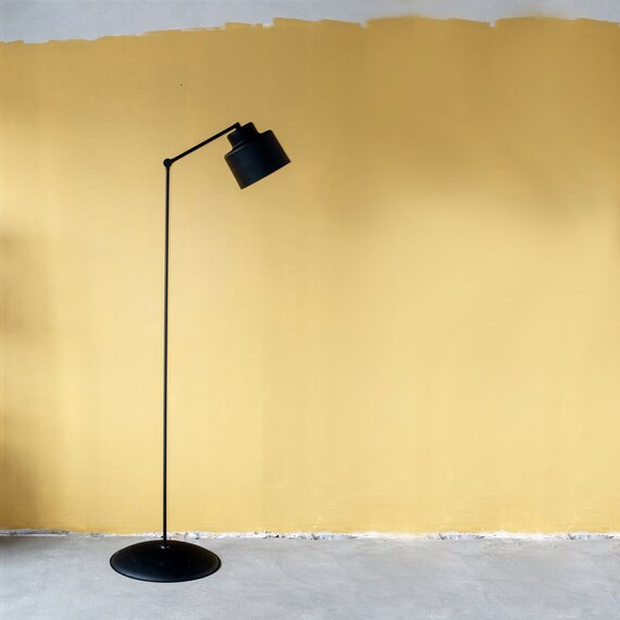 Modern Floor Lamp In Black Metal Midcentury Industrial Modern Floor Lamp In Black Metal, Black Floor Lamps Modern