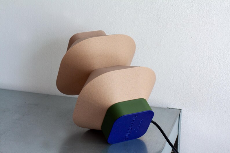 Handmade Table Lamp Oak Wood, Japandi Bedside Light, Eco Biopolymer, Sustainable, Warm Light, Made to Order, Minimalist Design image 12