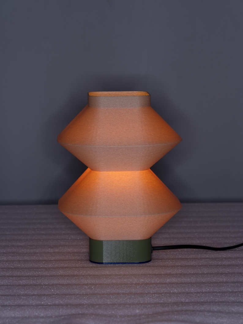 Handmade Table Lamp Oak Wood, Japandi Bedside Light, Eco Biopolymer, Sustainable, Warm Light, Made to Order, Minimalist Design image 13