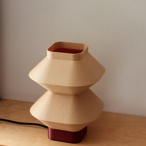 Handmade Table Lamp Oak Wood, Japandi Bedside Light, Eco Biopolymer, Sustainable, Warm Light, Made to Order, Minimalist Design image 7