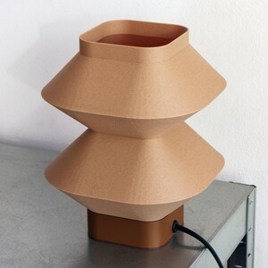 Handmade Table Lamp Oak Wood, Japandi Bedside Light, Eco Biopolymer, Sustainable, Warm Light, Made to Order, Minimalist Design image 10